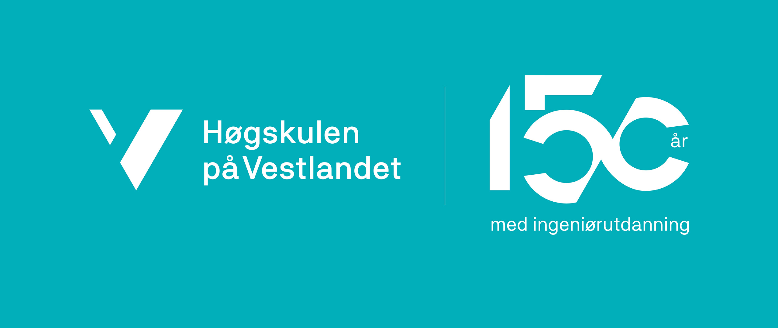 Banner med logo for 150 årsjubileum HVL. 