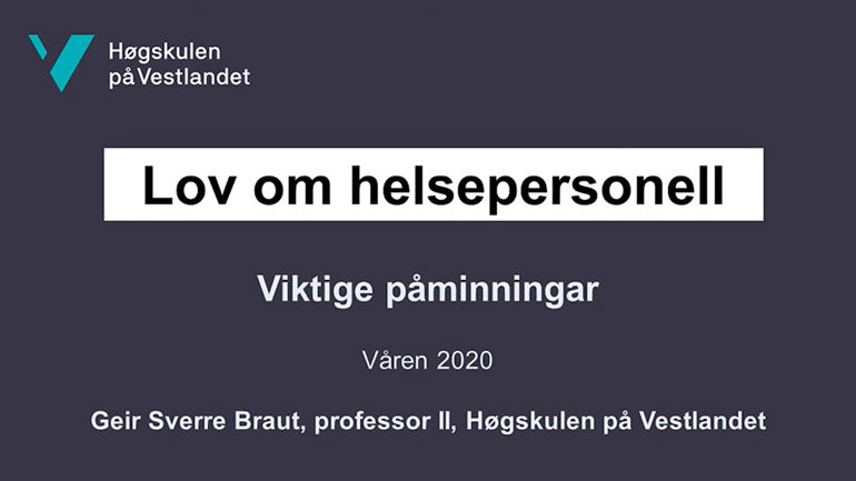 Lov om helsepersonell